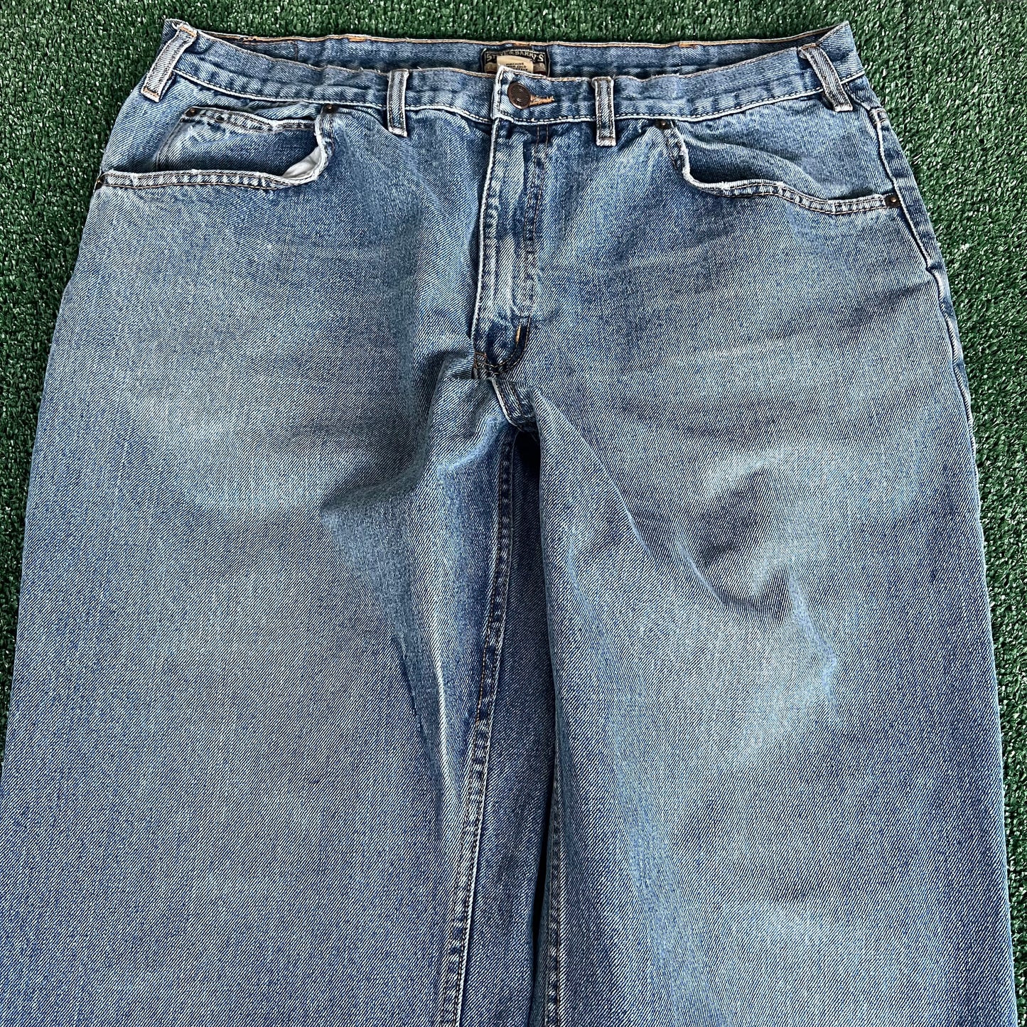 Y2K Steve & Barry's Baggy Wide-Leg Blue Jeans - 37x31" 22" Openings