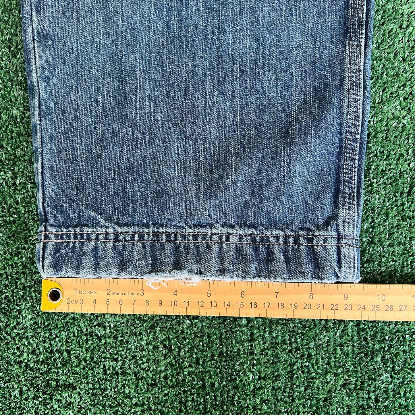 Y2K Old Navy Carpenter Baggy Medium Wash Blue Jeans - 37x30.5" 18.5" Openings