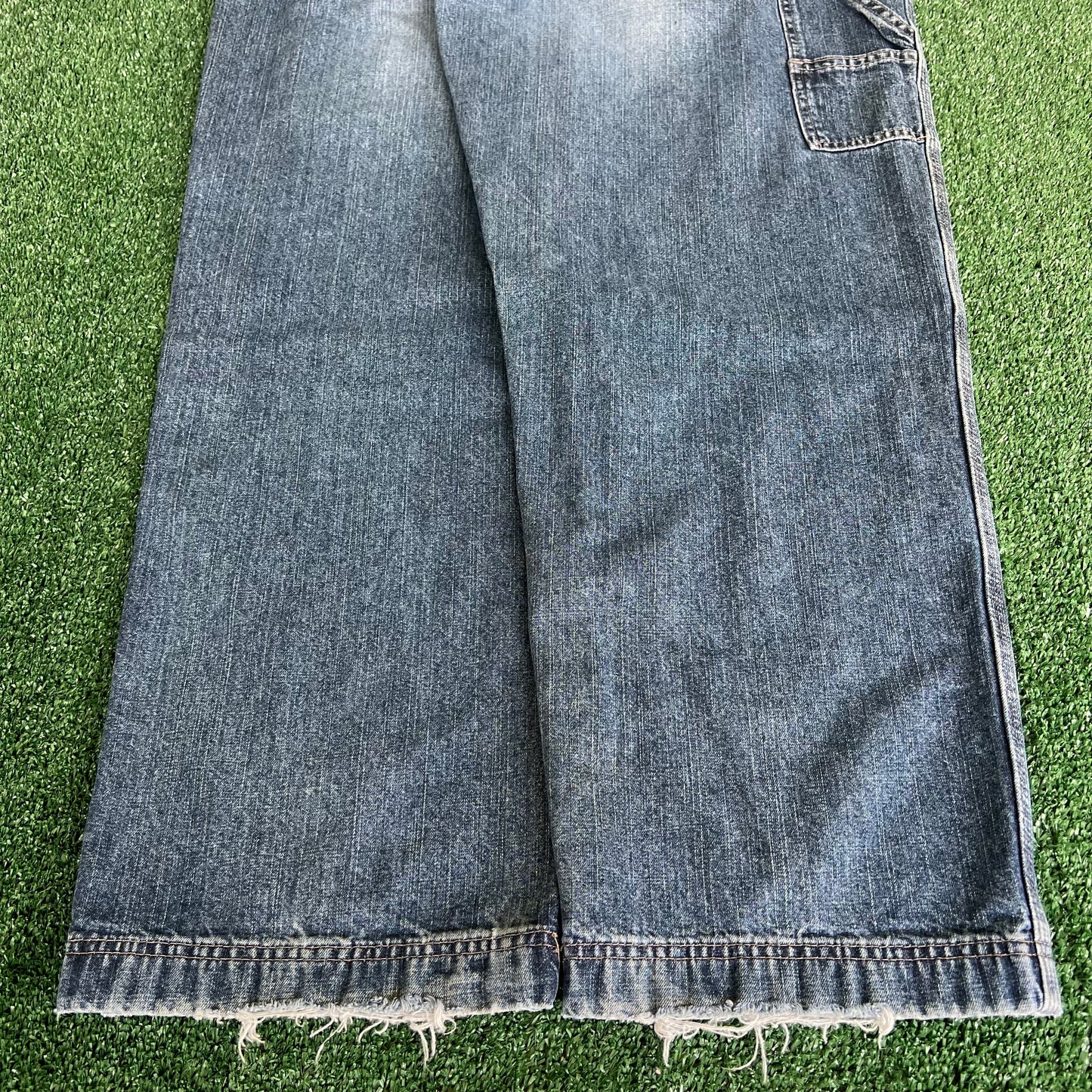 Y2K Old Navy Carpenter Baggy Medium Wash Blue Jeans - 37x30.5" 18.5" Openings