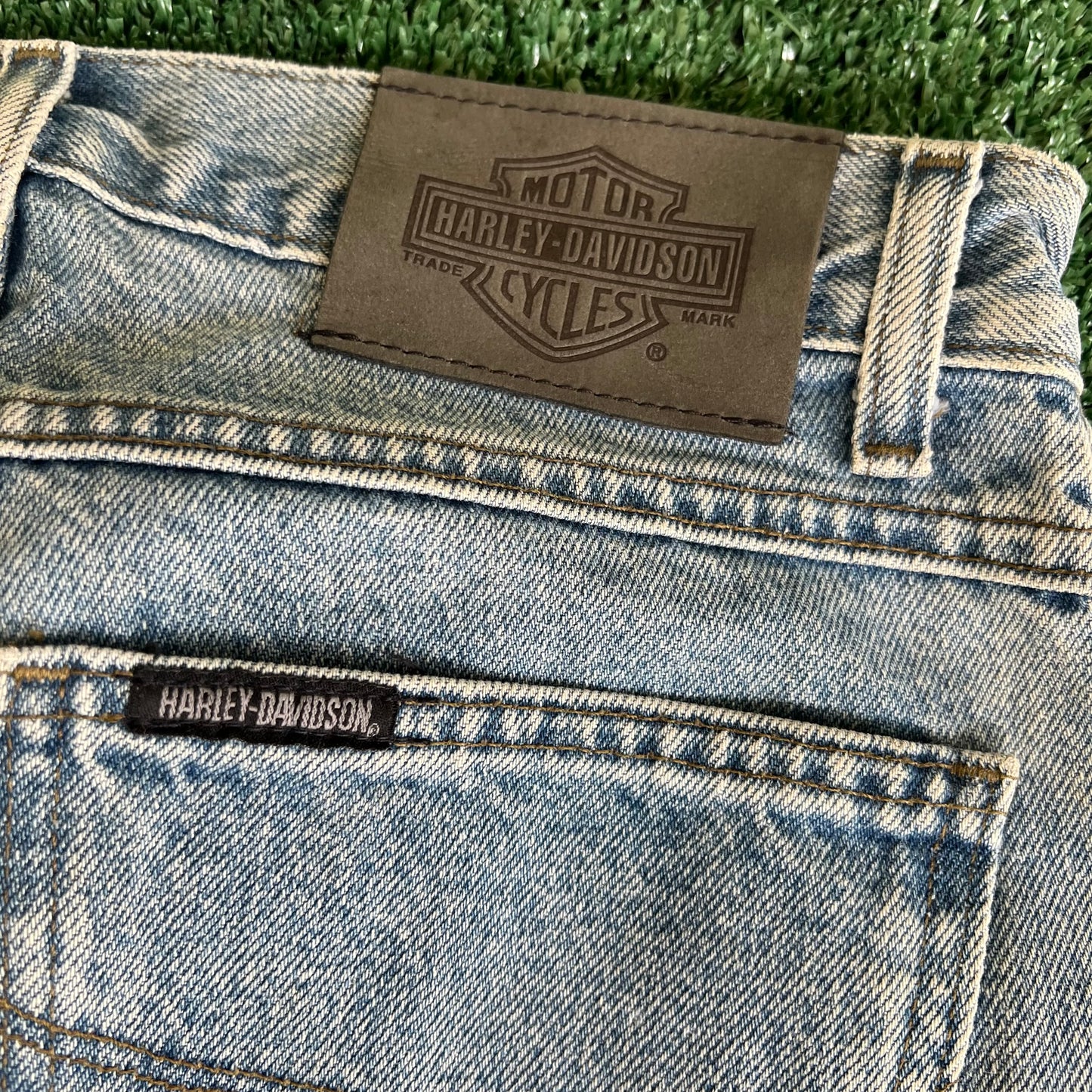 NWT Y2K Harley-Davidson Straight Leg Light Wash Blue Jeans - 30x32"