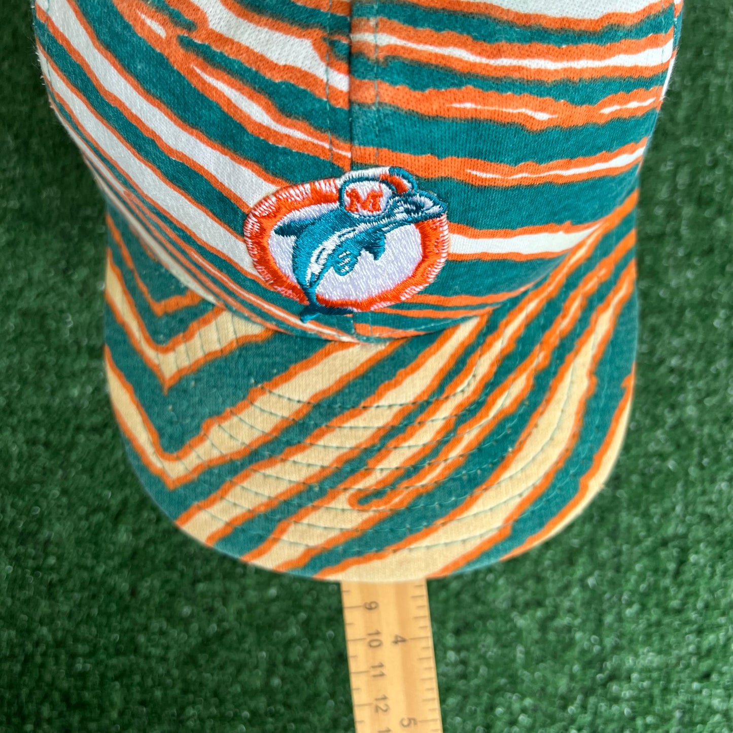 90s Zubaz Zebra Striped NFL Miami Dolphins Snapback Hat USA