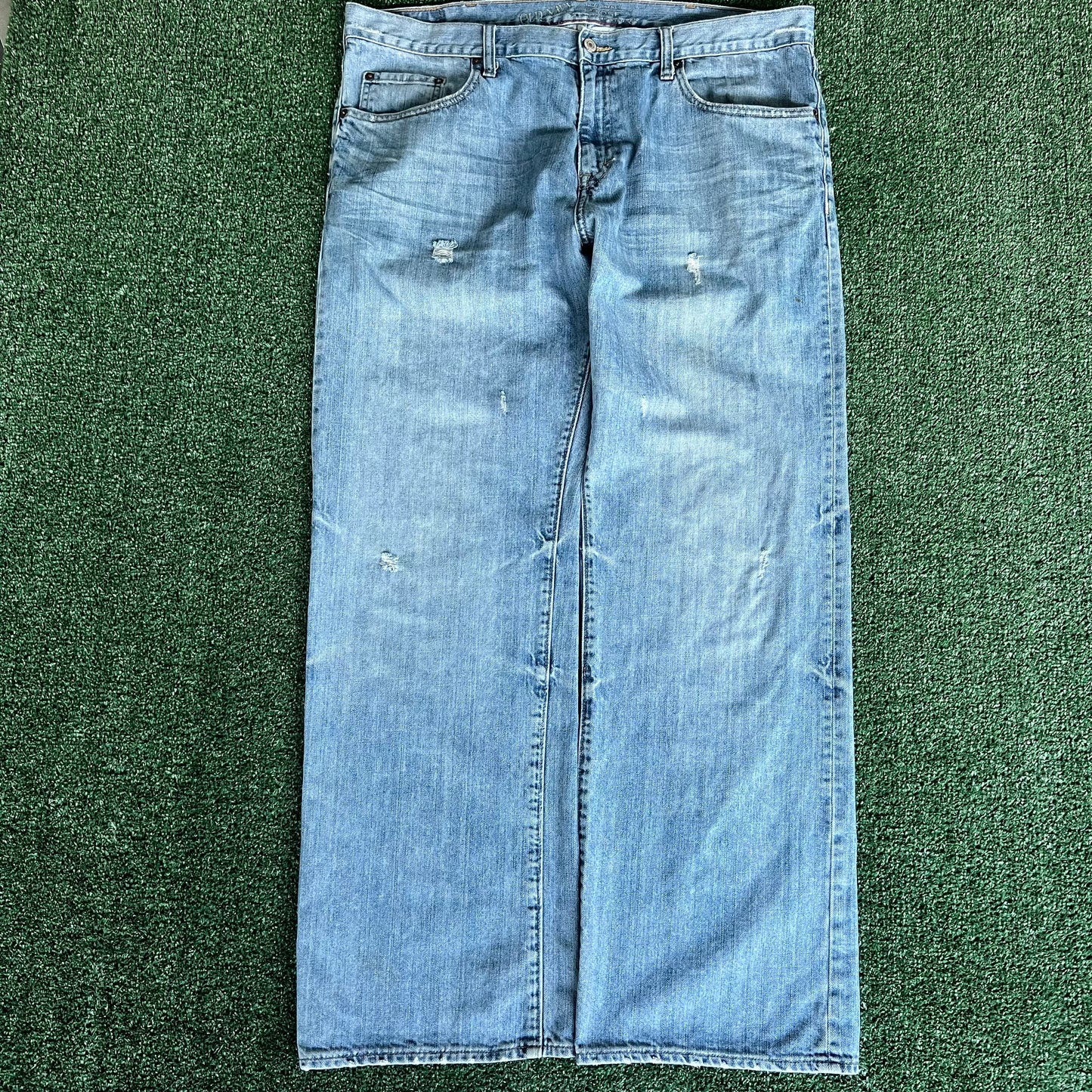 Y2K Old Navy Loose Light Blue Wide-Leg Baggy Jeans - 40x31.5" 21" Openings