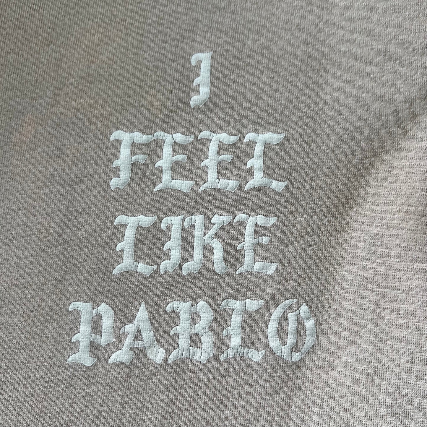 2016 Bootleg Kanye West I Feel Like Pablo Distressed Beige White T-Shirt - XS