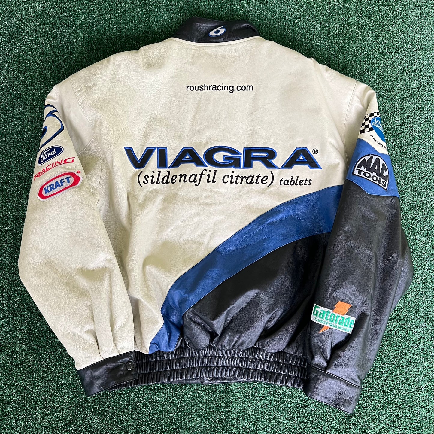 Y2K Nascar Mark Martin Viagra Leather Jacket - Large