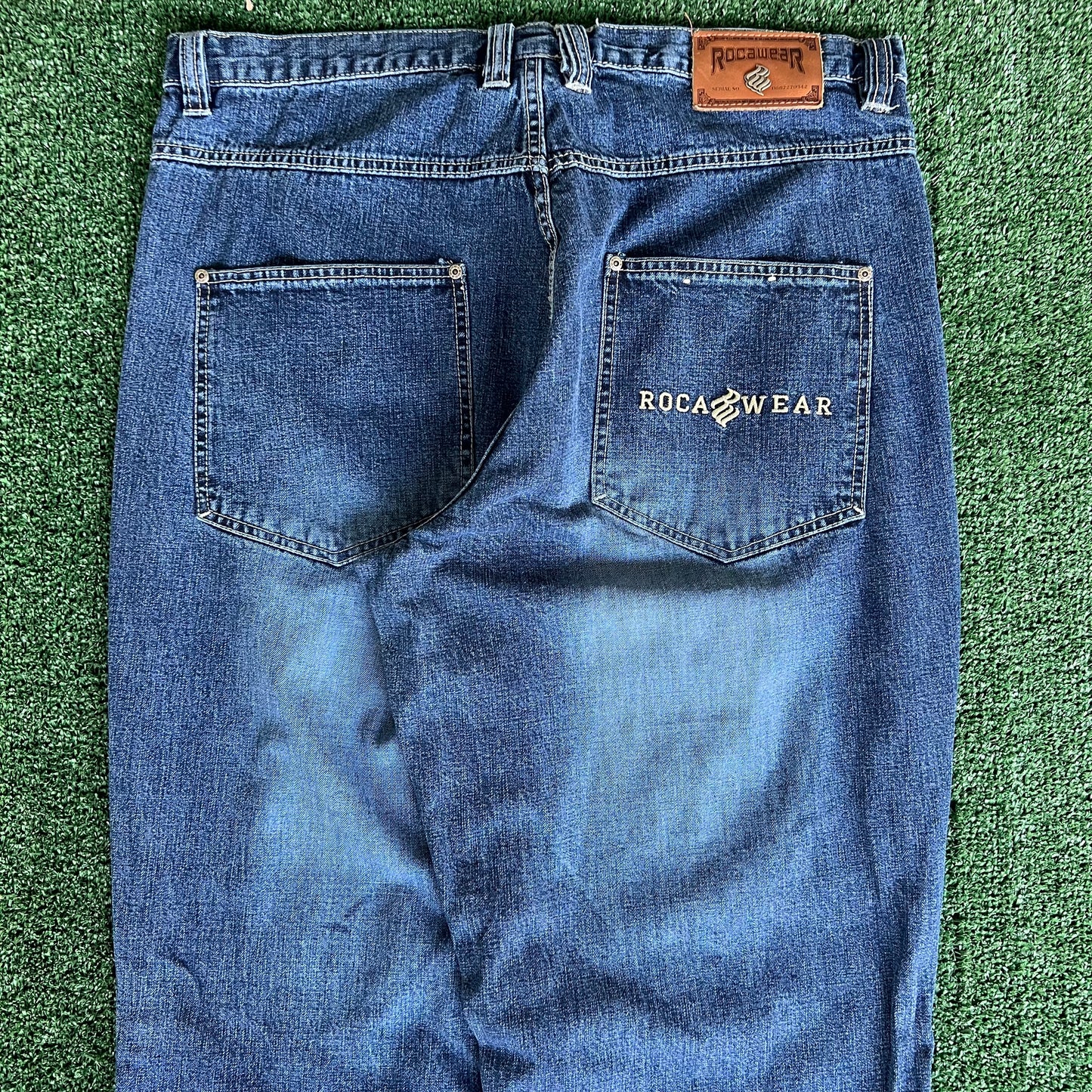 Y2K Rocawear Blue Baggy Wide-Leg Jeans - 39x33.25" 20" Openings