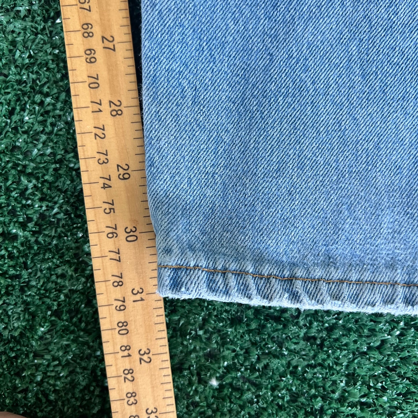 90s Levi's 501 Center Patch Button Fly Light Blue USA Jeans - 41x31"