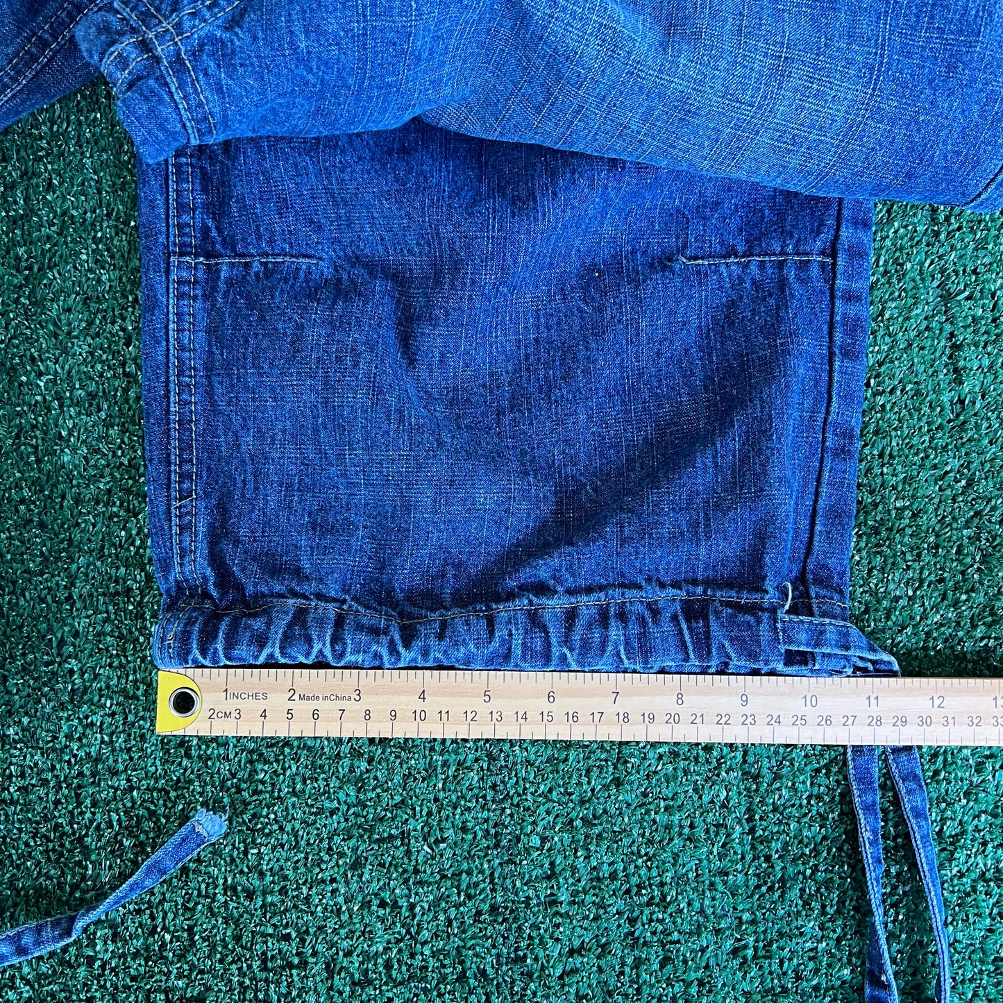 Y2K Artery Baggy Long Blue Jean Shorts - 33x20.75"