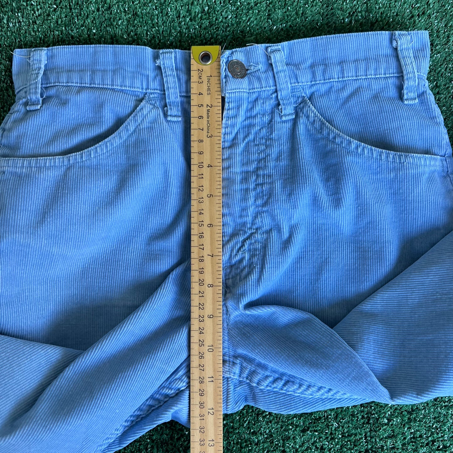 80s Levi's 519 Corduroy Baby Blue Straight Leg Pants - 29x29"