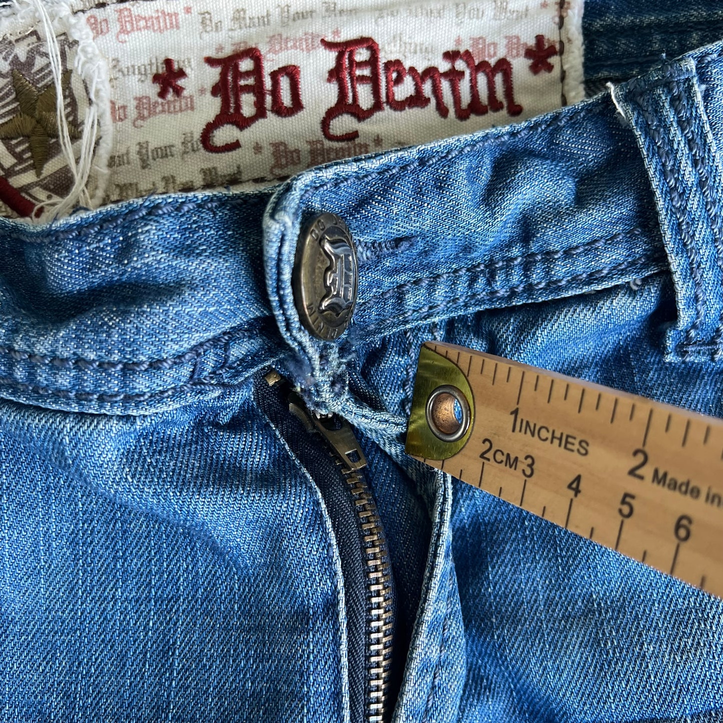 Y2K Do Denim Baggy Wide Leg Flap Pocket Blue Jeans - 38x28.75" 20.5" Openings