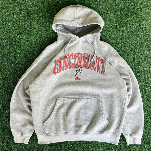 Y2K Starter University of Cincinatti Bearcats Gray Boxy Hoodie - XL