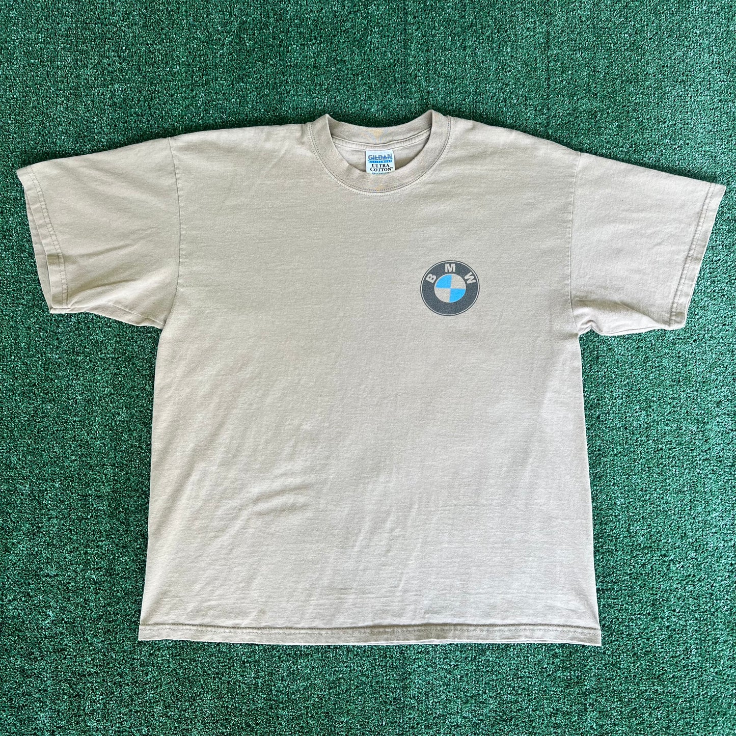 Y2K BMW Light Brown Small Logo T-Shirt - XL