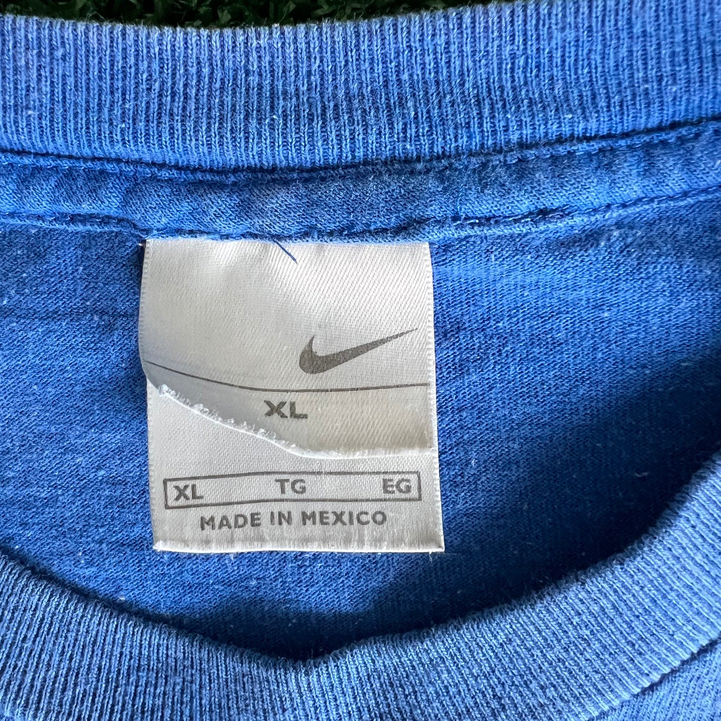 Y2K Nike Silver Tag Just Do It Spellout Blue T-Shirt - XL