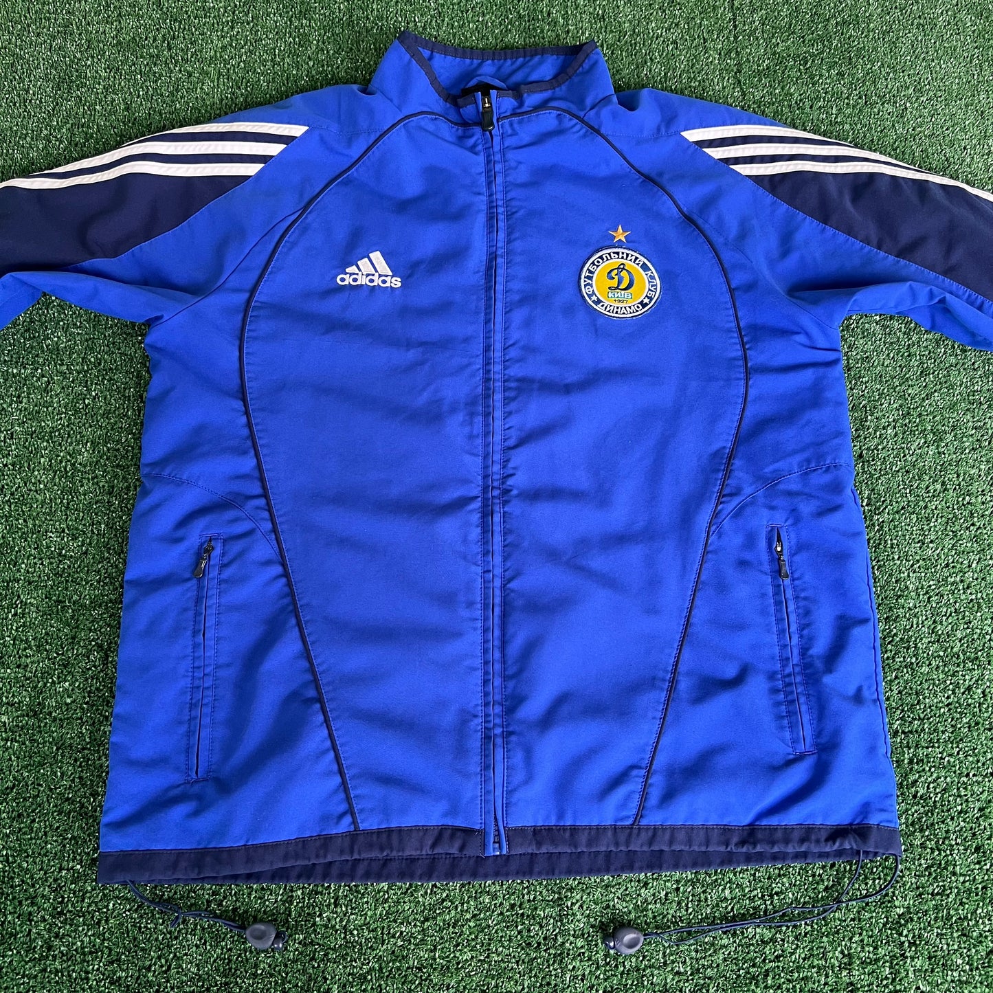 Y2K FC Dynamo Kyiv Ukraine Soccer Blue Track Jacket - Large