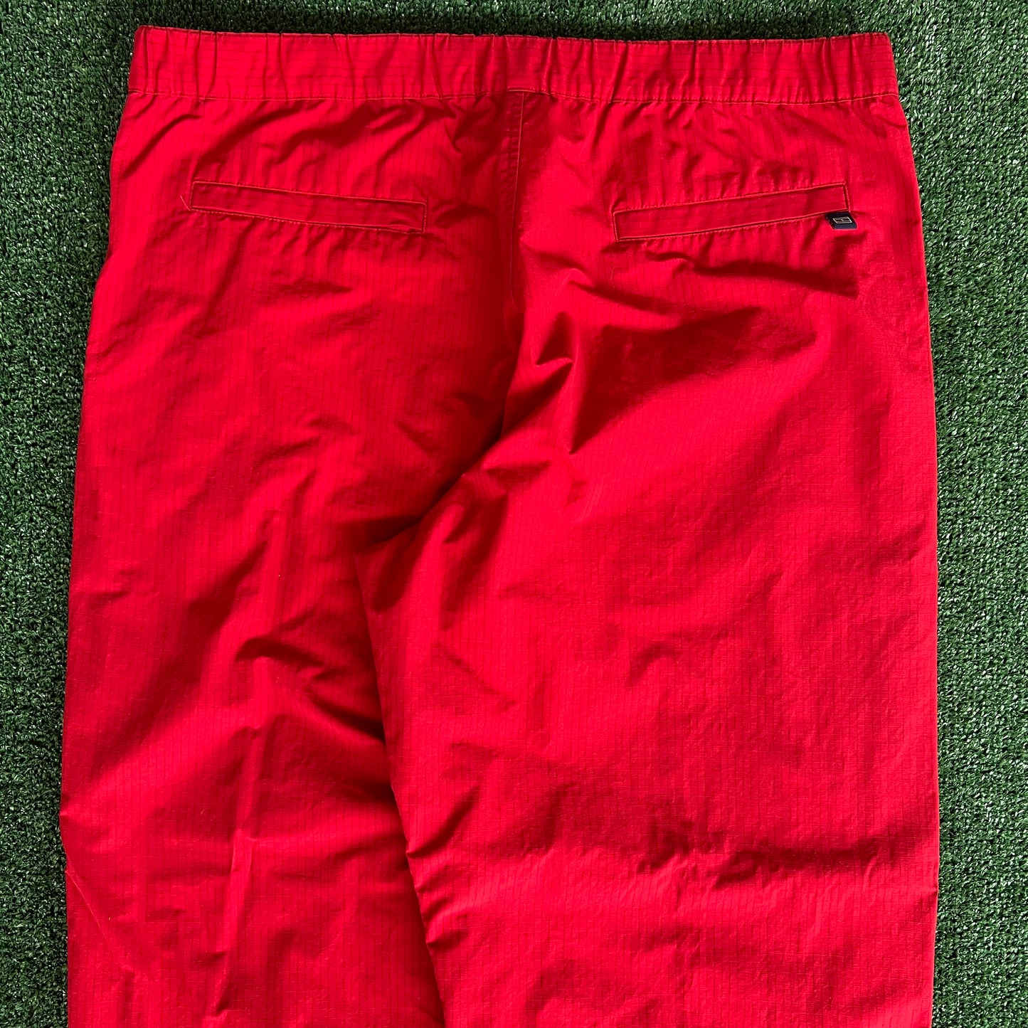 Y2K Tommy Hilfiger Red Baggy Wide-Leg Windbreaker Pants  - 2XL 40x30" 20.5" Openings