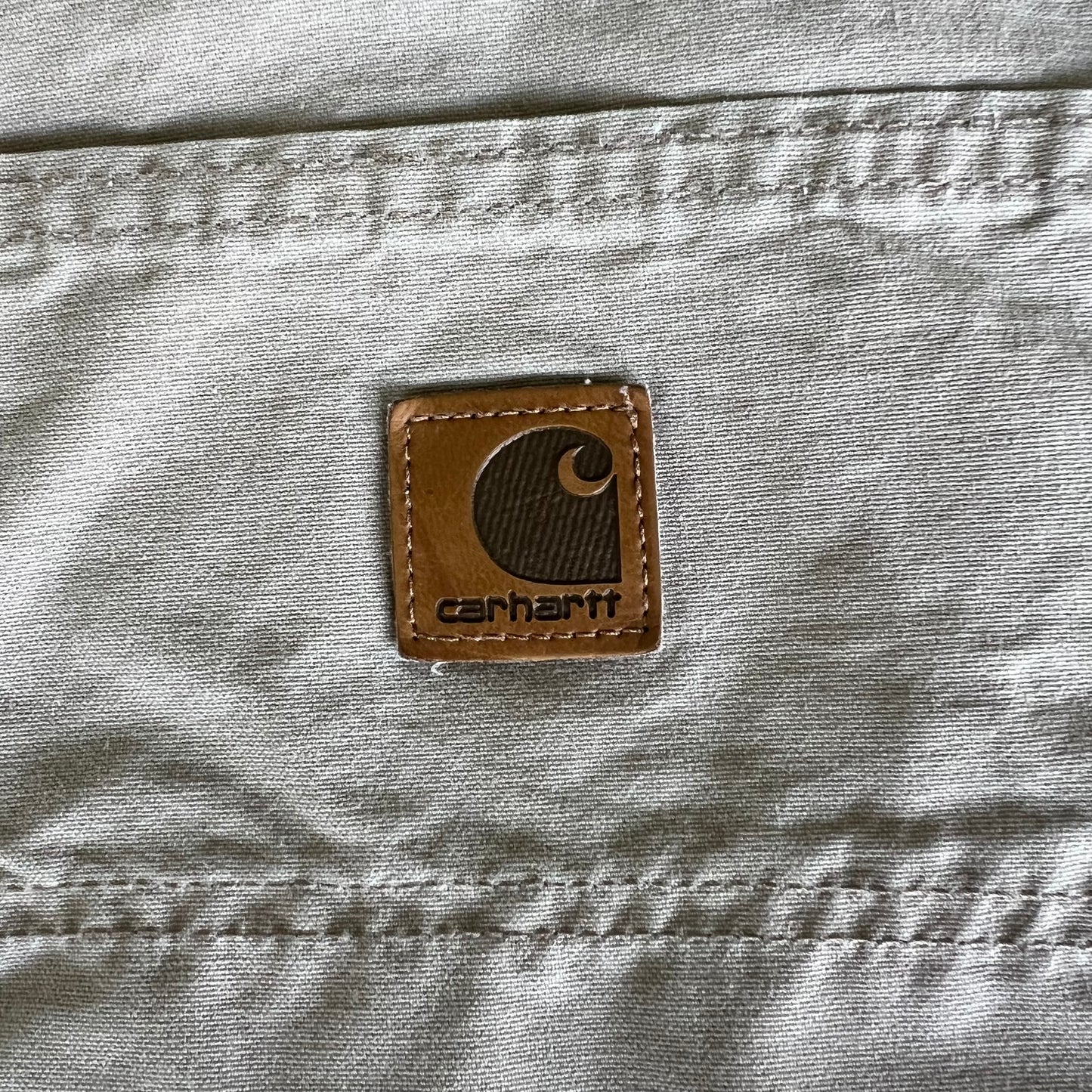 Y2K Carhartt B144 TAN Light Khaki Carpenter Shorts - 38x8"