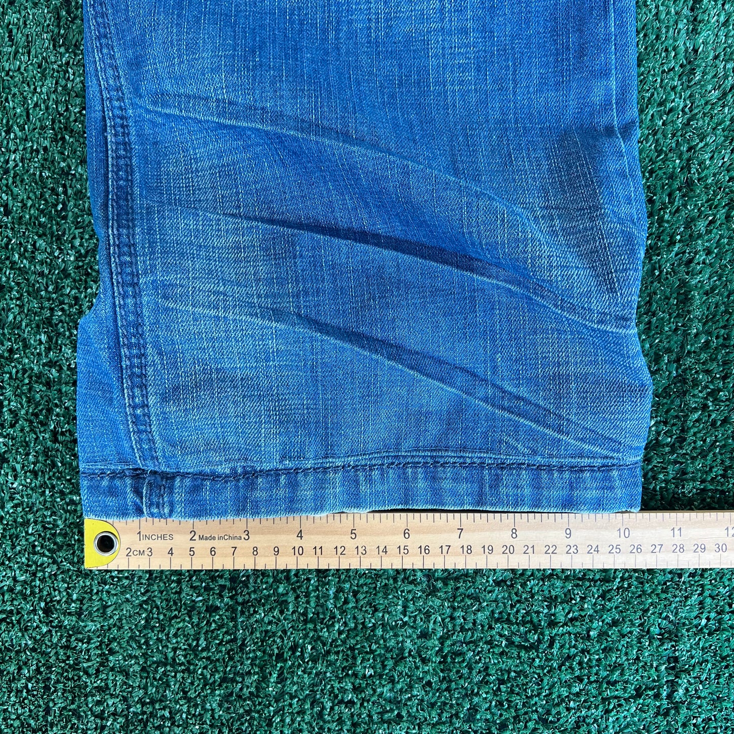 Y2K Do Denim Baggy Wide Leg Flap Pocket Blue Jeans - 38x28.75" 20.5" Openings