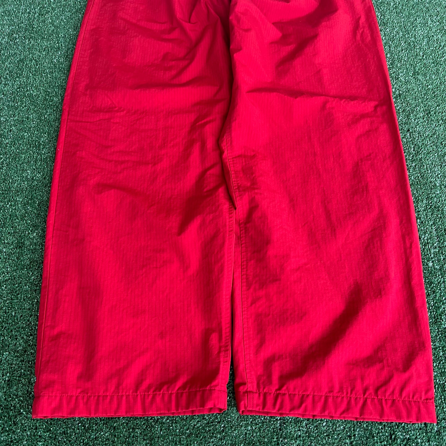 Y2K Tommy Hilfiger Red Baggy Wide-Leg Windbreaker Pants  - 2XL 40x30" 20.5" Openings