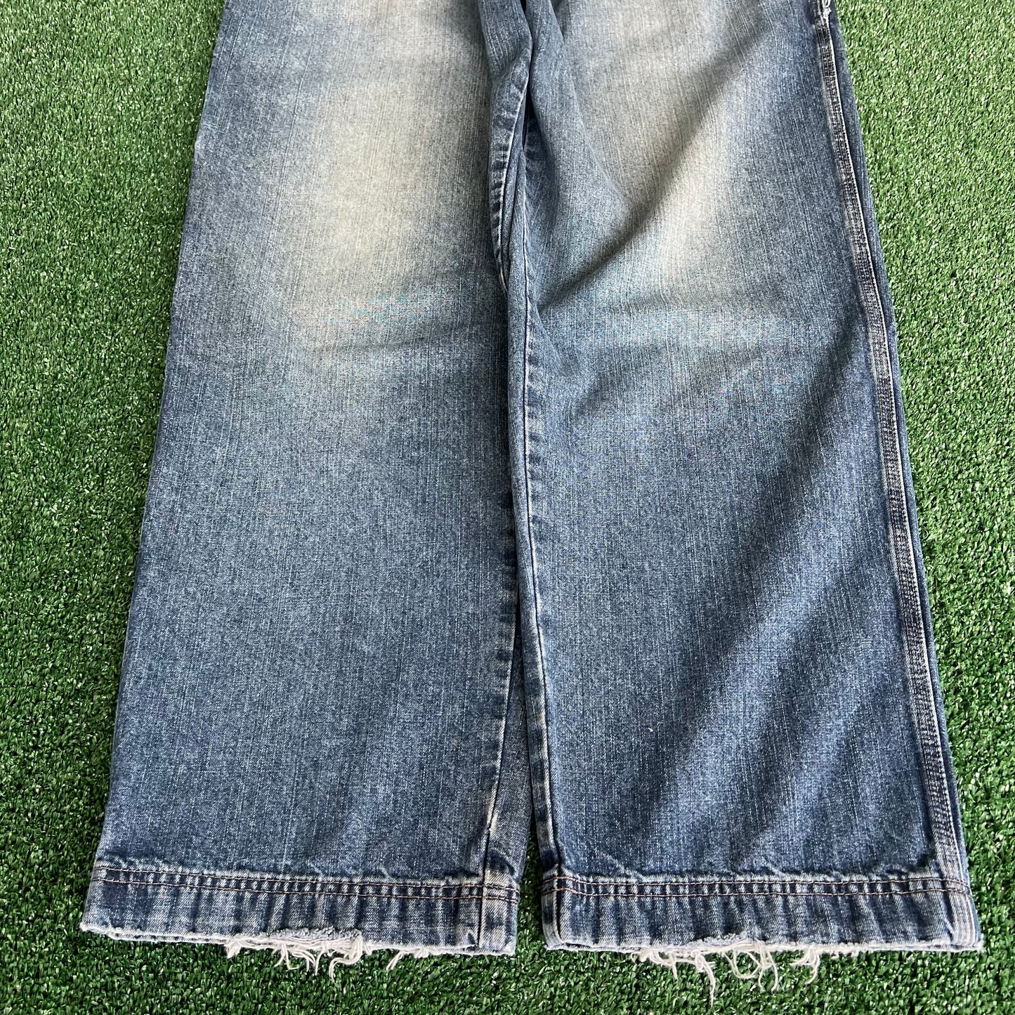 Y2K Old Navy Carpenter Baggy Medium Wash Blue Jeans - 37x30.5" 18.5" Openings