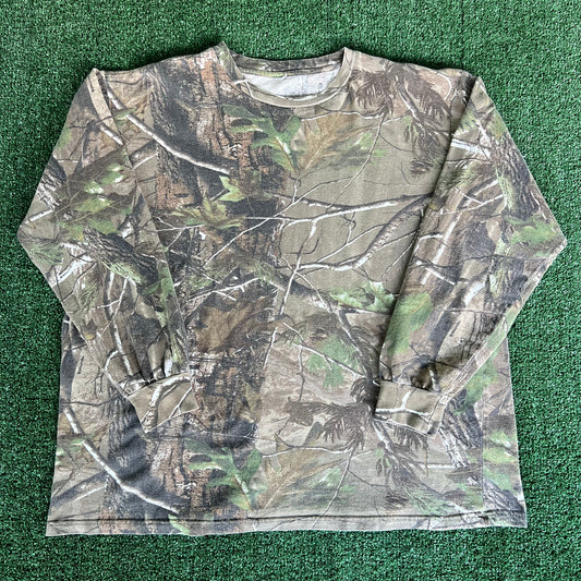 Y2K Realtree Camouflage Boxy Long Sleeve T-Shirt - 2XL