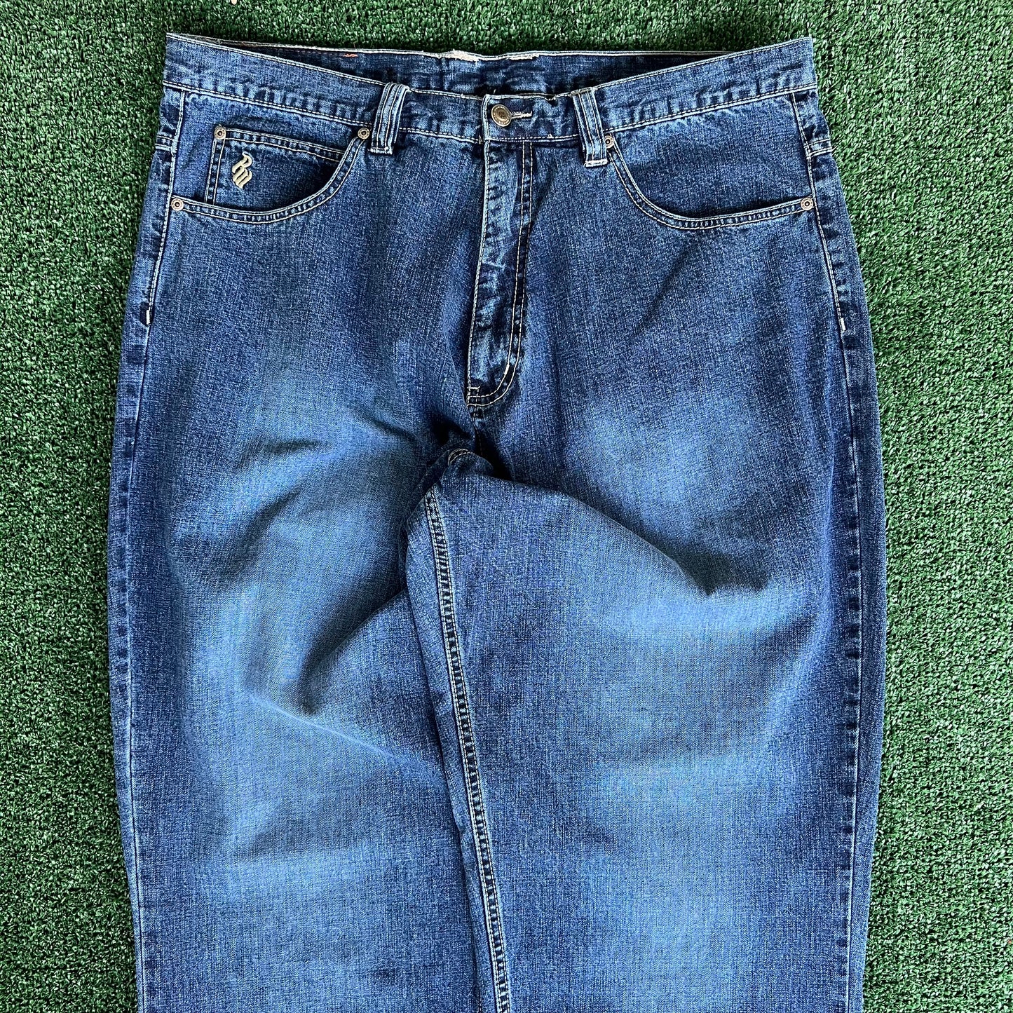 Y2K Rocawear Blue Baggy Wide-Leg Jeans - 39x33.25" 20" Openings