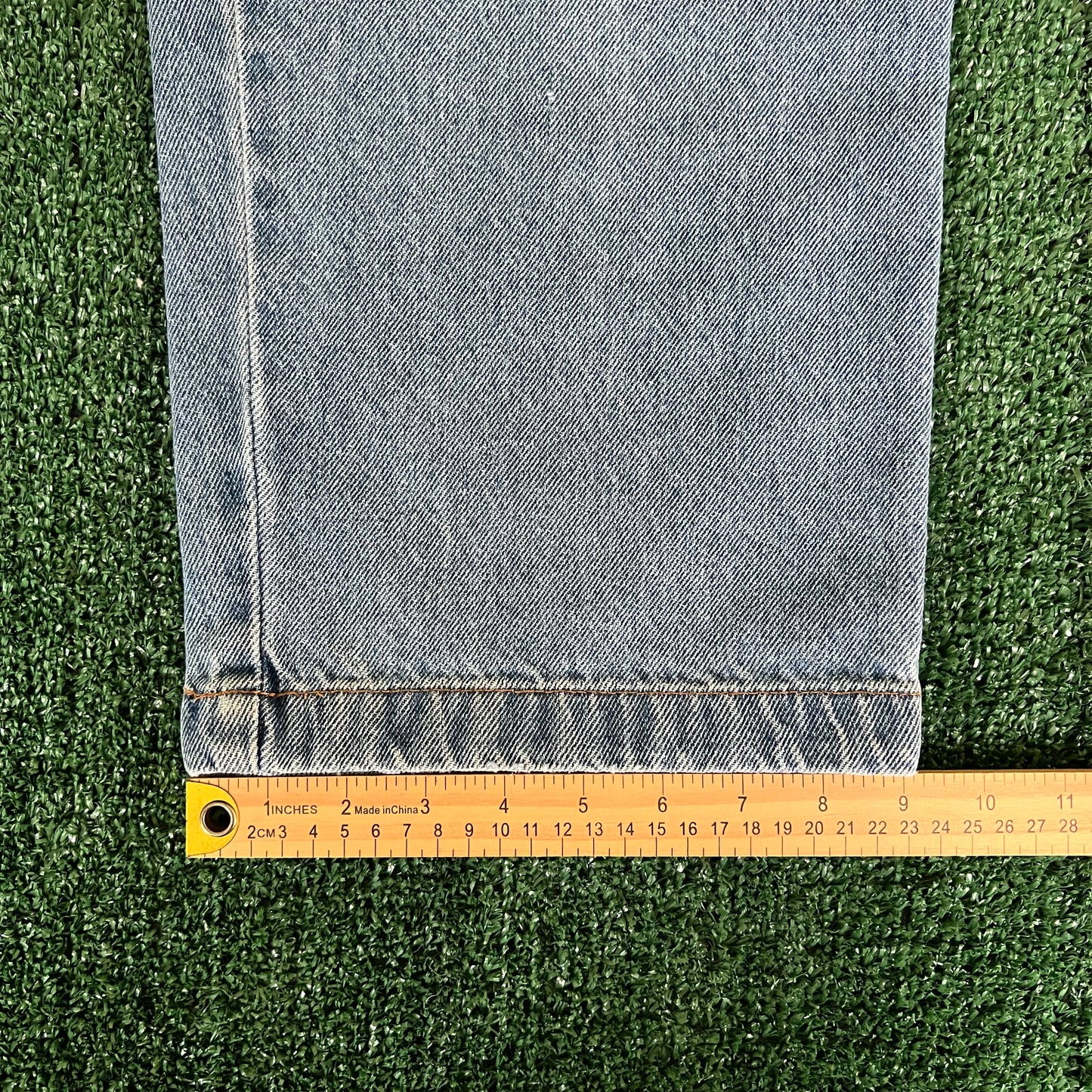 90s Gitano Baggy Straight Carpenter Light Wash Blue Jeans - 30x30 18" Openings