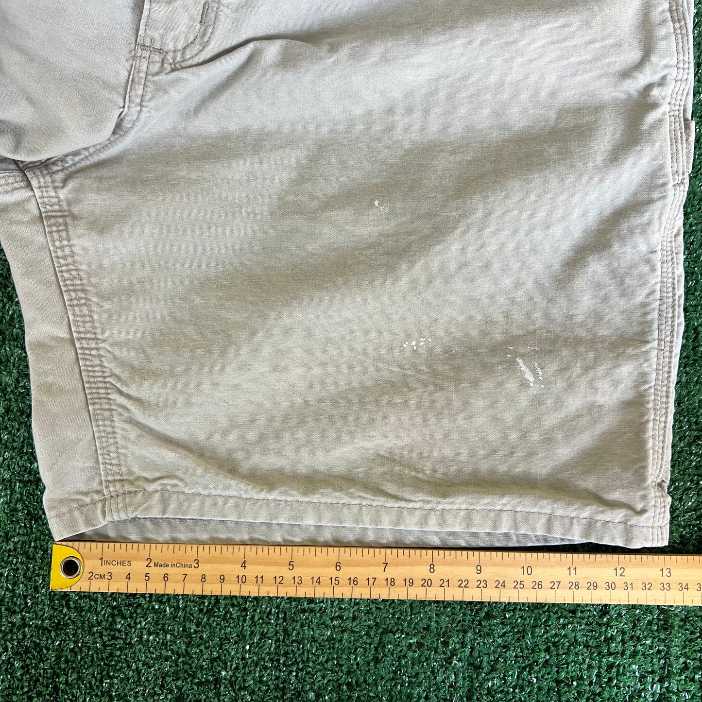 Y2K Carhartt B144 TAN Light Khaki Carpenter Shorts - 38x8"