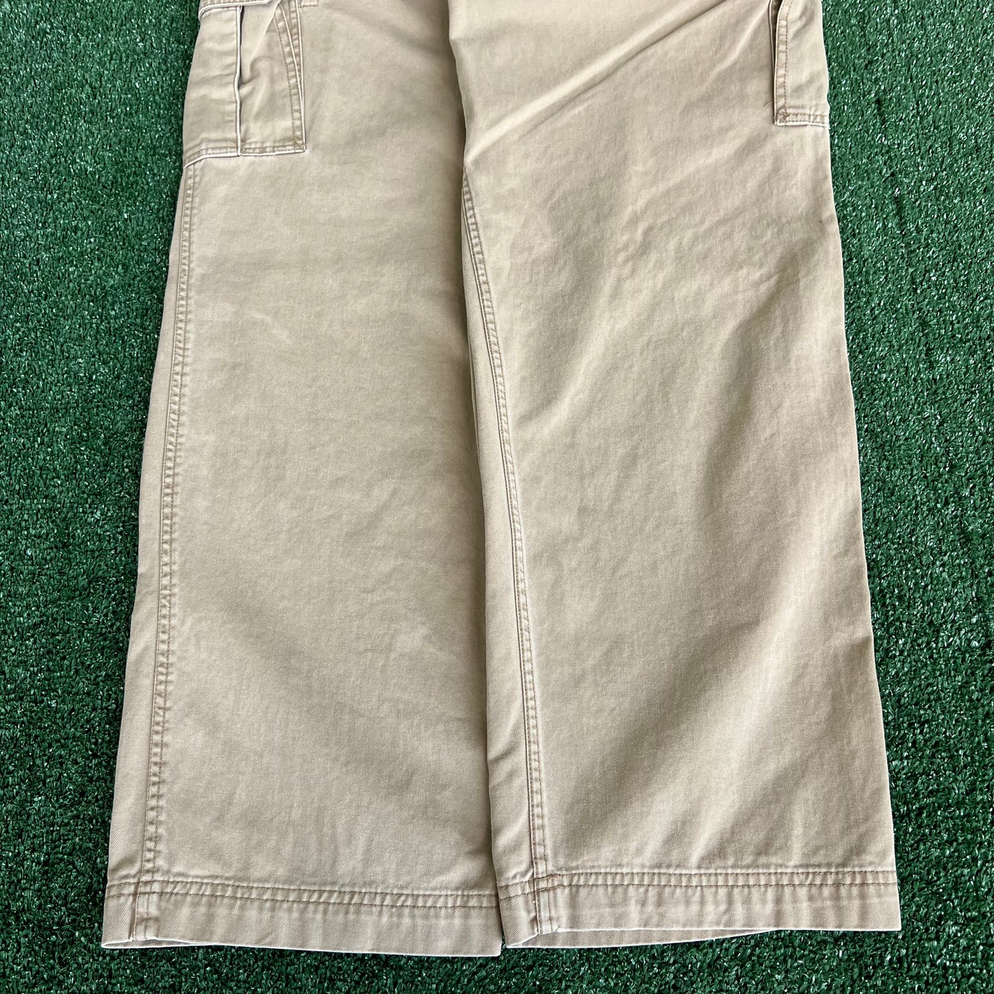 Y2K Old Navy Baggy Cargo Khaki Pants - 32x31.25" 18" Openings