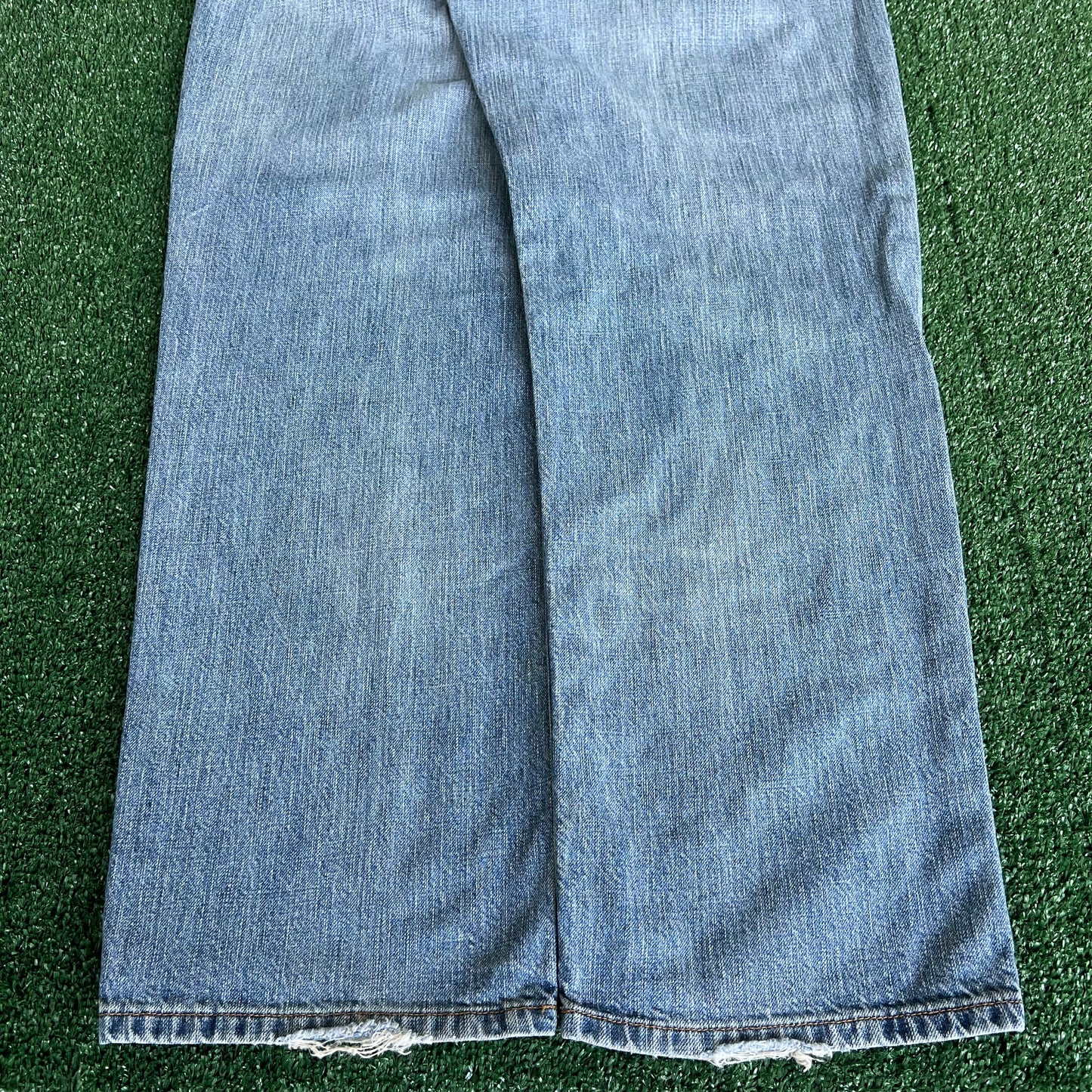 Y2K Axist Baggy Straight Light Wash Blue Jeans - 35x31.5" 18" Openings