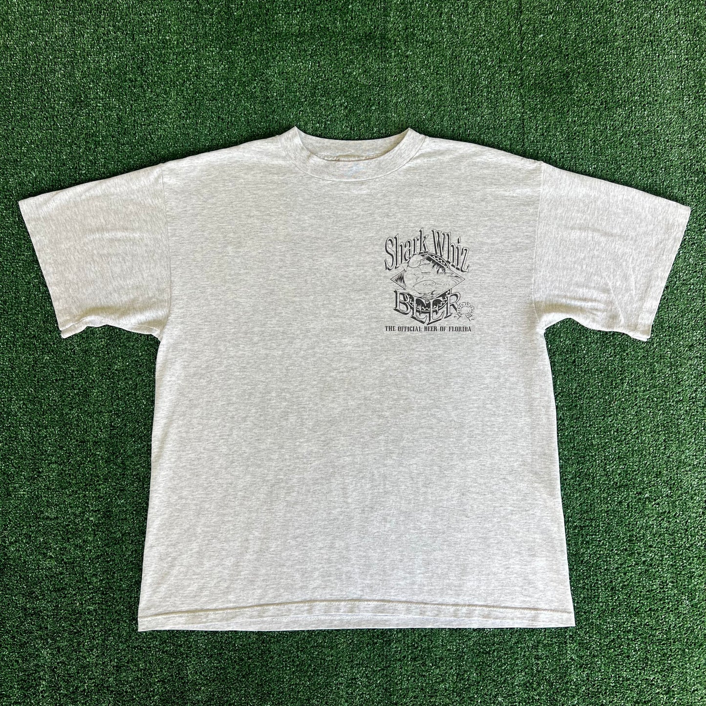 90s Shark Whiz Beer Florida Gray Single Stitch T-Shirt - XL