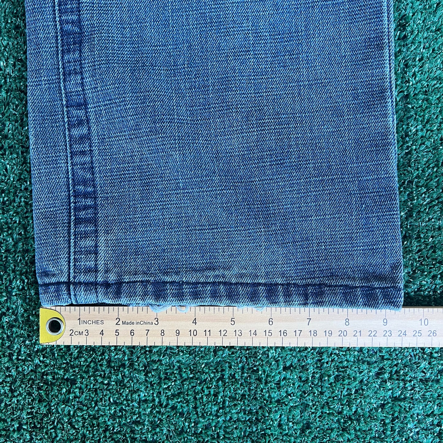 Y2K Fusai Baggy Flap Pocket Skate Blue Jeans - 35x30" 19" Open