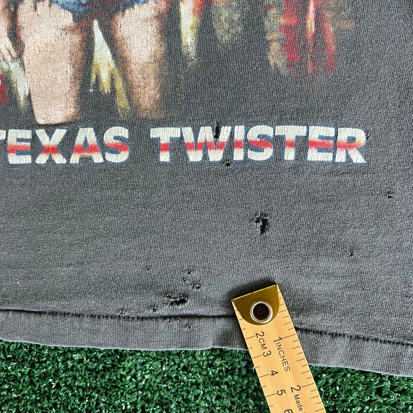 1989 Little Feat Country Rock Band "Texas Twister" Faded Black Smokey Gray Distressed Tank Top T-Shirt - Medium