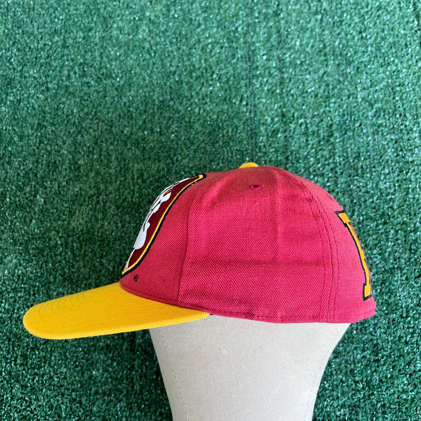 90s Apex One Big Logo Florida State Seminoles FSU Red Fitted Hat - 7 1/8