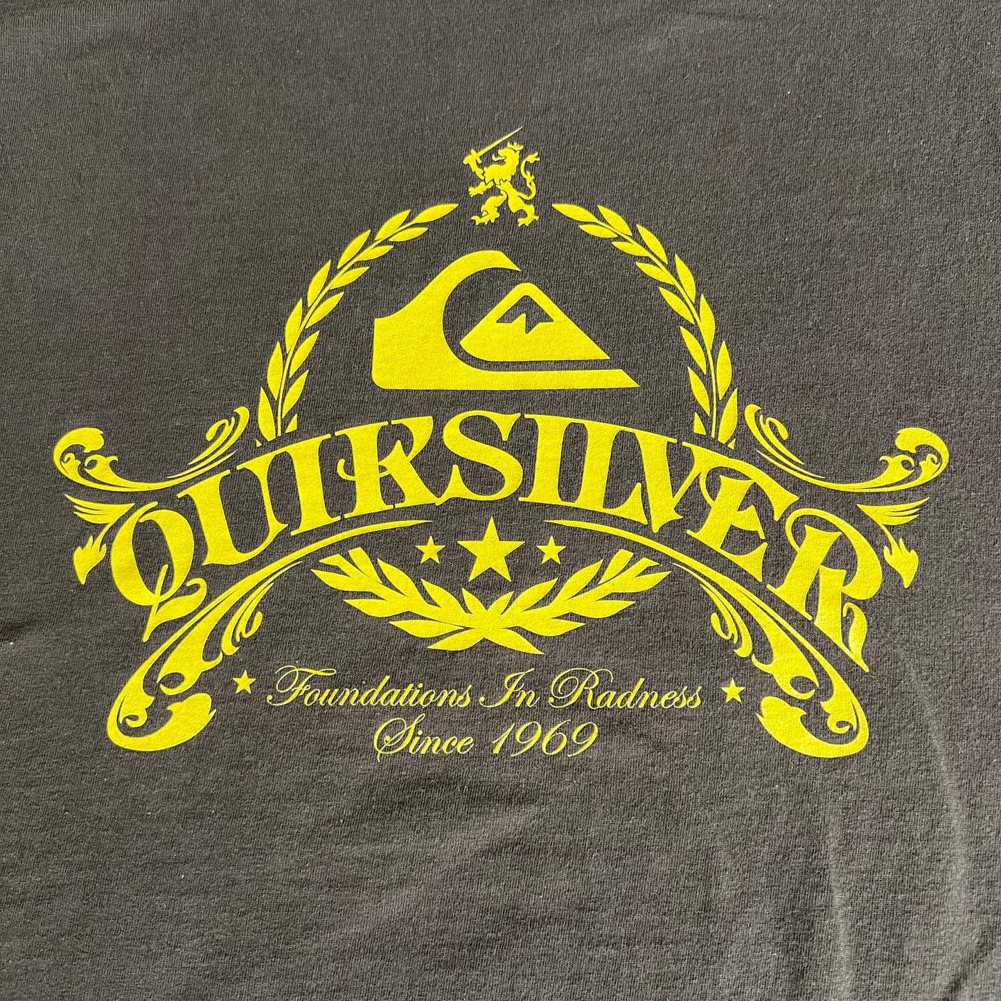 Y2K Quicksilver Surf Spellout Brown T-Shirt - XL