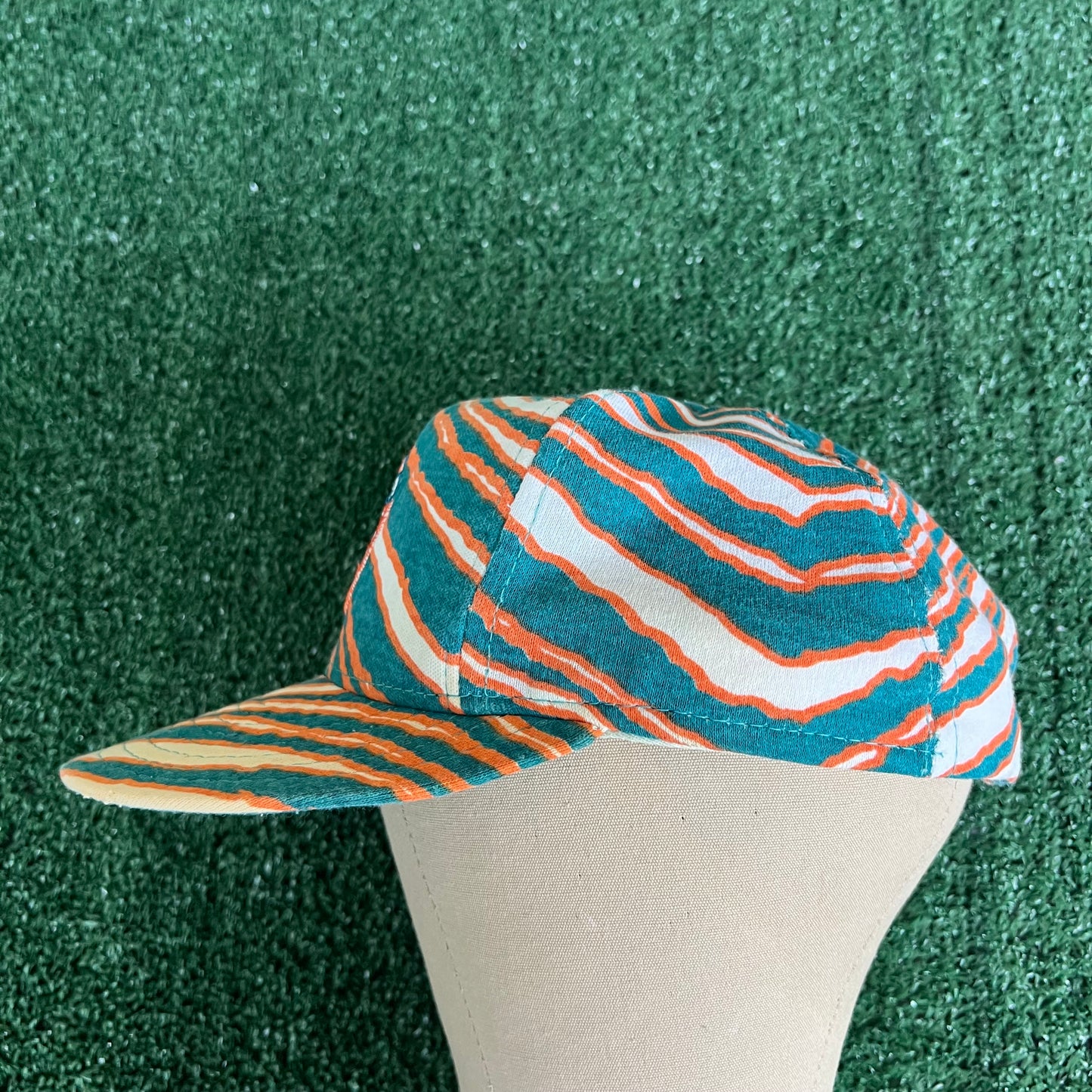 90s Zubaz Zebra Striped NFL Miami Dolphins Snapback Hat USA