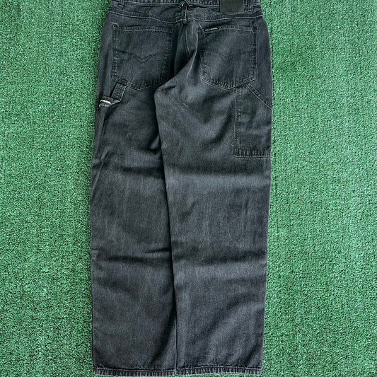 2005 Harley-Davidson Carpenter Baggy Black Jeans - 37x32.75" 18.5" Openings