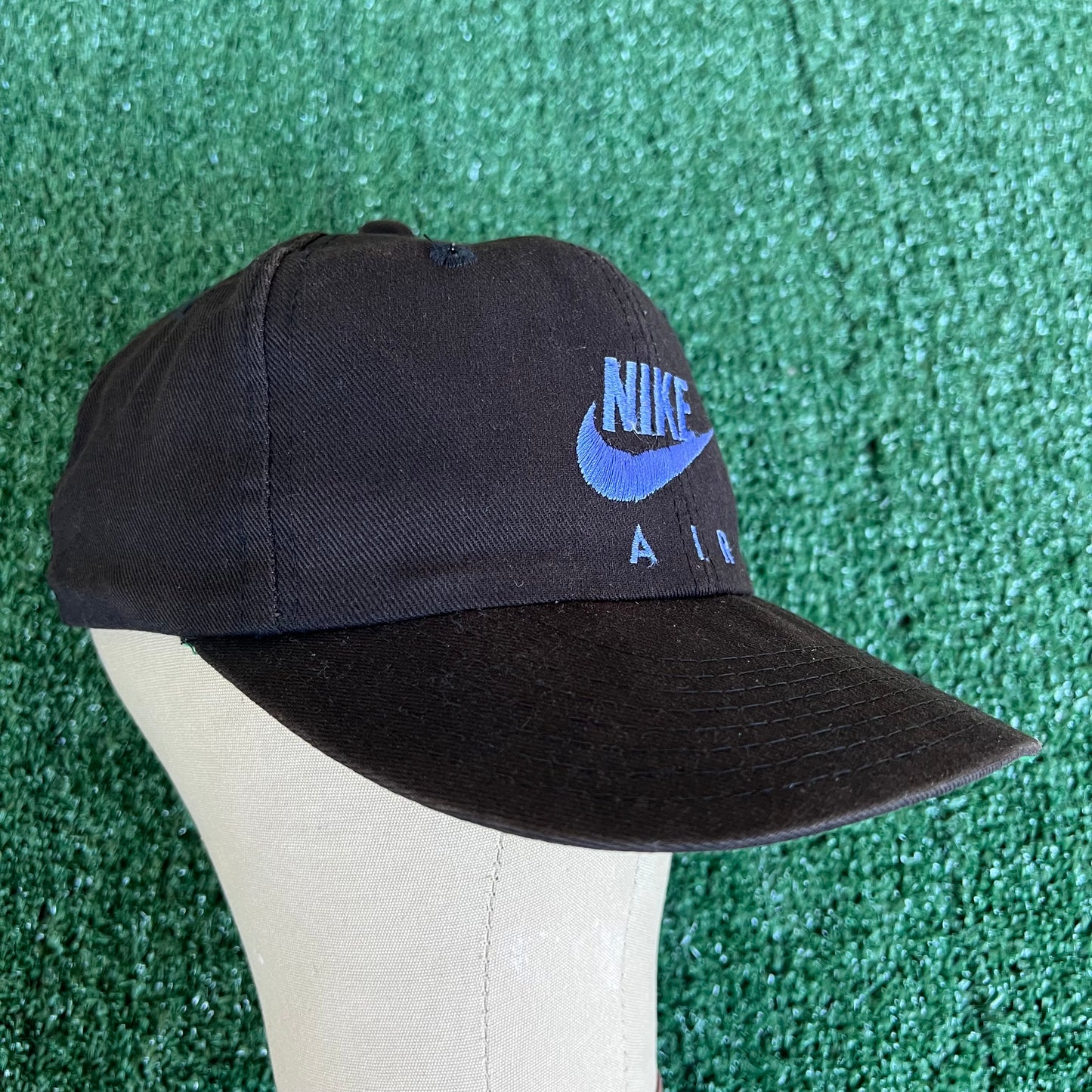 80s Nike Air Faded Black Purple Distressed Snapback Hat