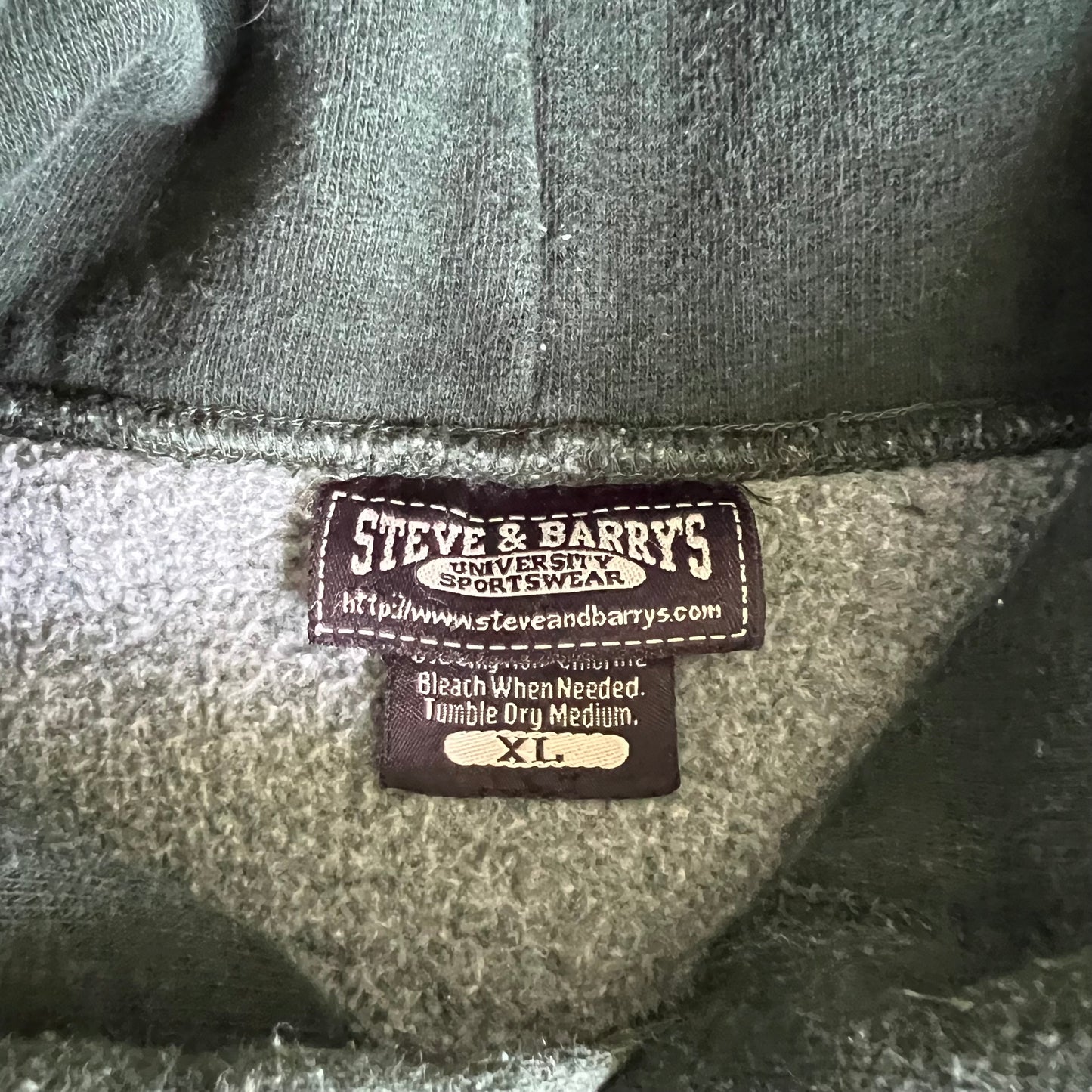 Y2K Steve & Barry's Michigan State Spartans Dark Green Reverse Weave Hoodie - XL