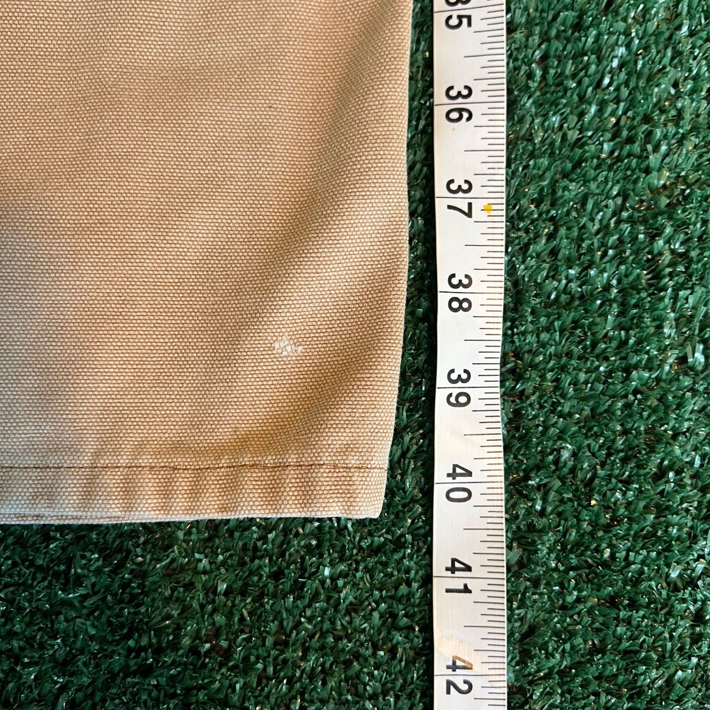 Y2K Dickies Baggy Straight Sun Faded Beige Canvas Carpenter Pants - 38x28" 18" Openings