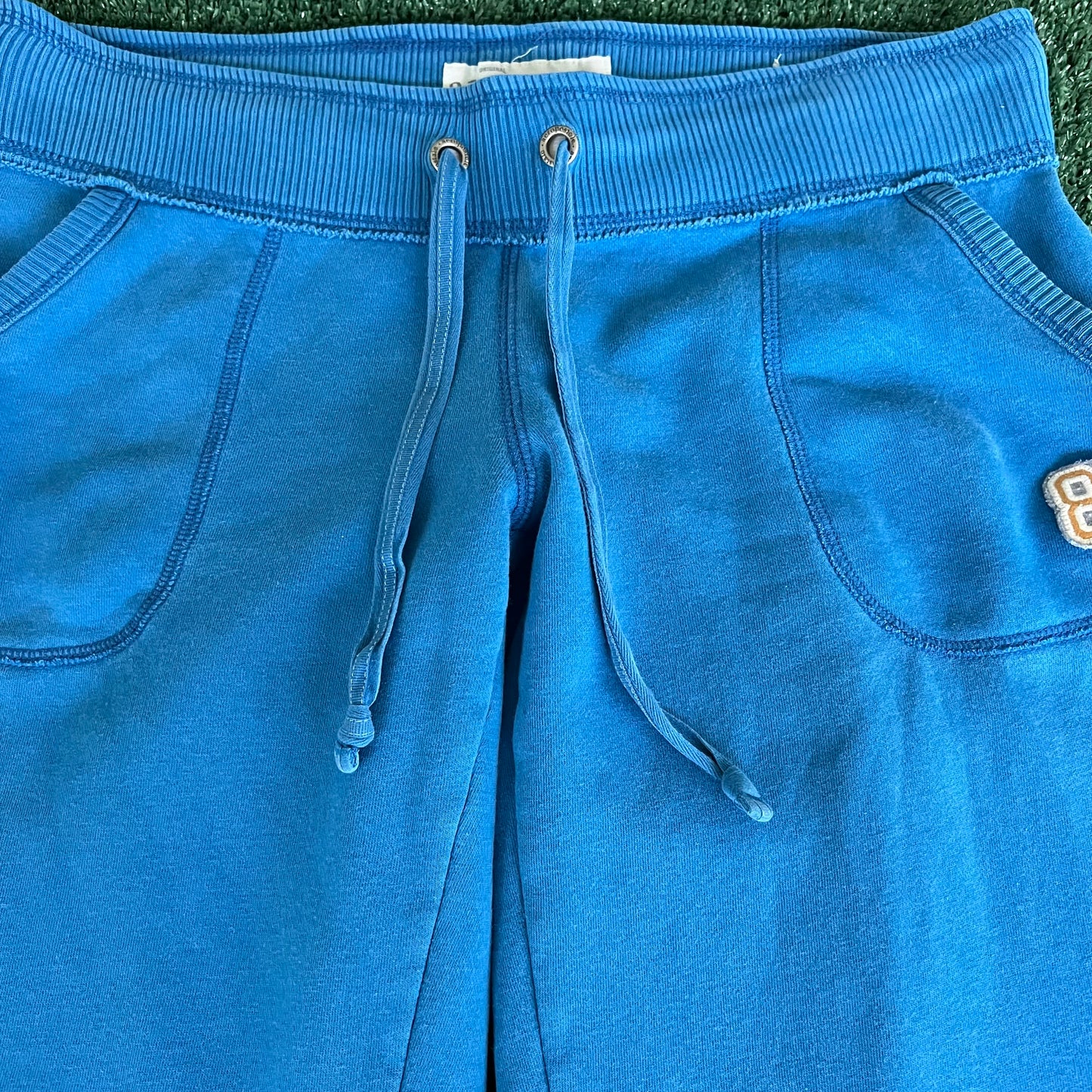 Women's Y2K Aeropostale Blue Baggy Flared Sweatpants - Medium 34x29.5" 25.5" Openings