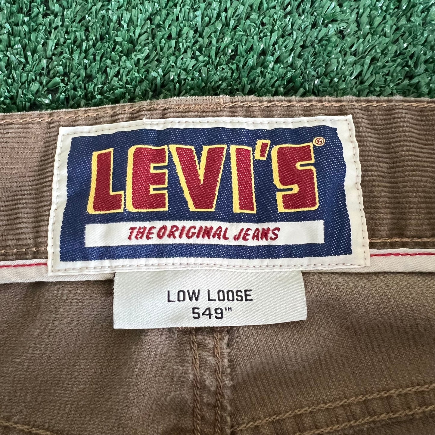 Y2K Levi's 549 Loose Baggy Straight Brown Corduroy Pants - 37x31.5 19" Opening