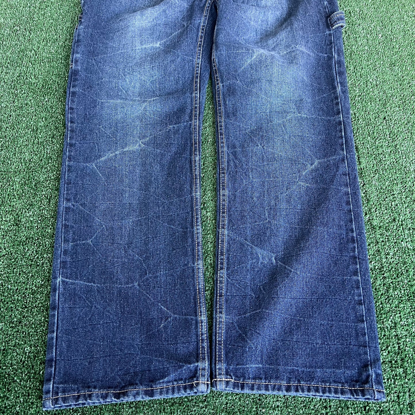 Y2K Makaveli Tupac Baggy Straight Carpenter Jeans - 37x31" 18.5" Openings