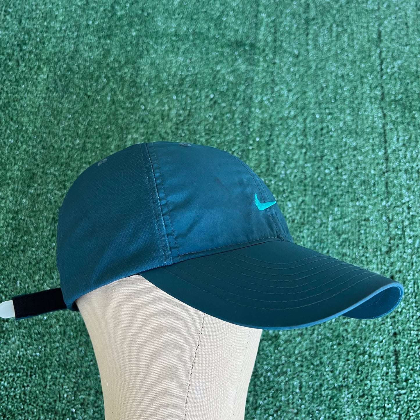 Y2K Nike Dark Teal Dri-Fit Running Performance Strapback Hat