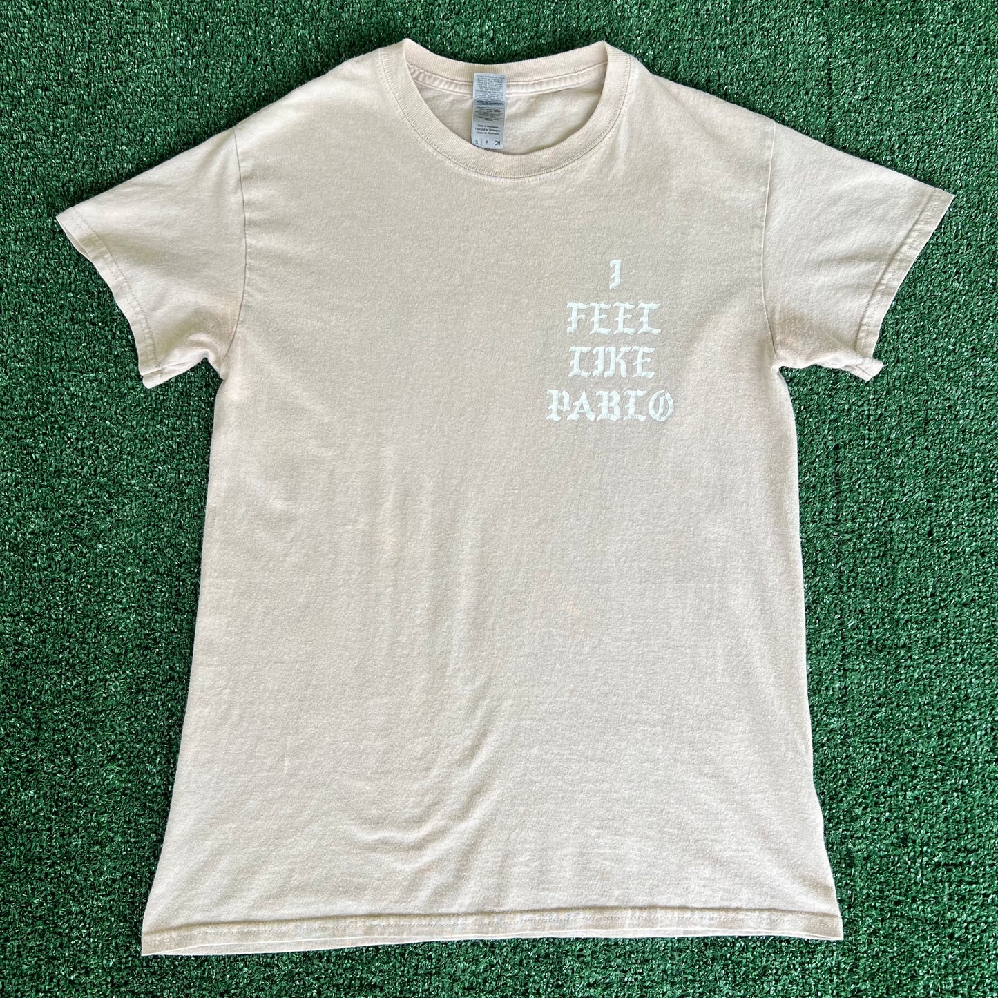 2016 Bootleg Kanye West I Feel Like Pablo Distressed Beige White T-Shirt - XS