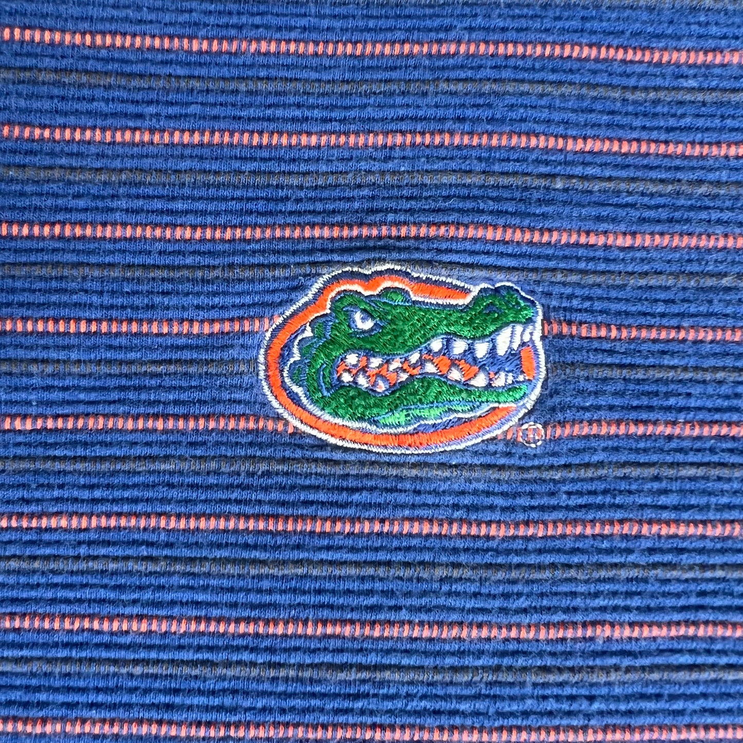 Y2K Nike Florida Gators Blue Stiped Long Sleeve Rugby Polo Shirt - XL