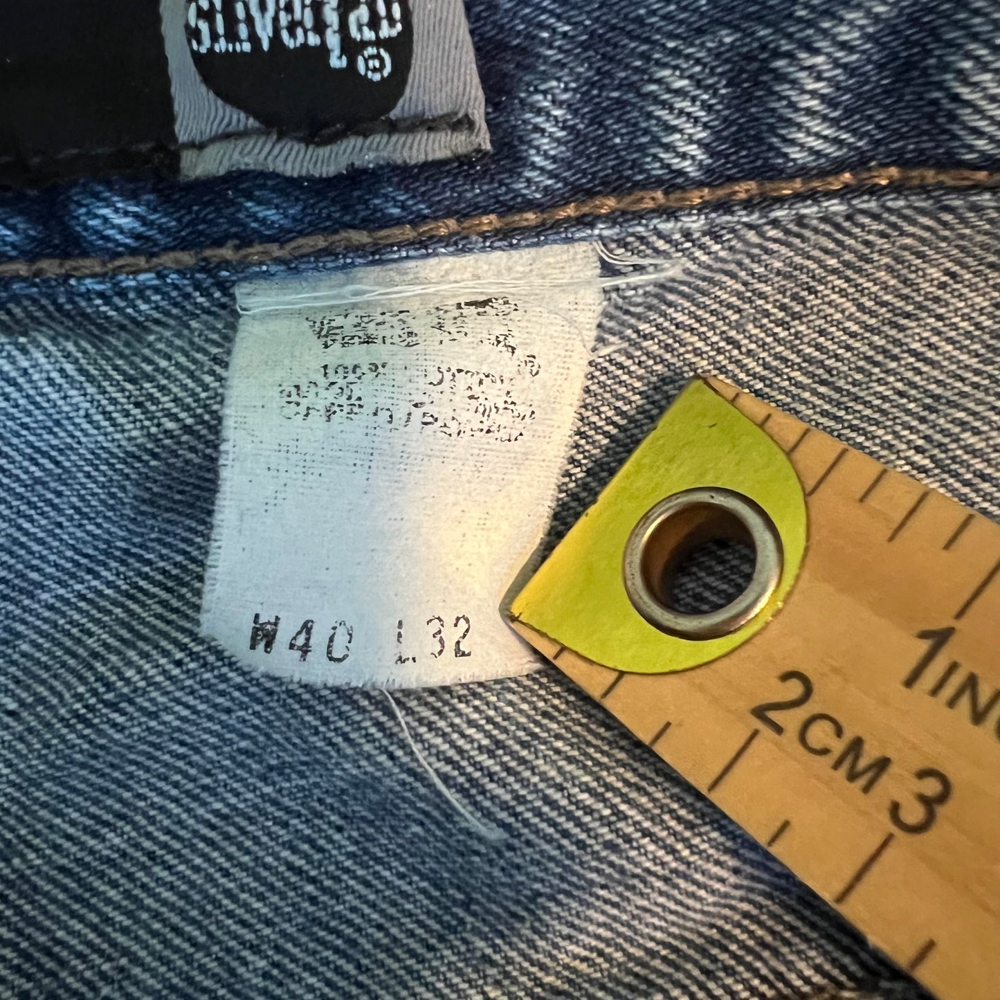 90s Levi's SilverTab Baggy Dark Wash Blue Jeans - 39x27.5" 20" Openings