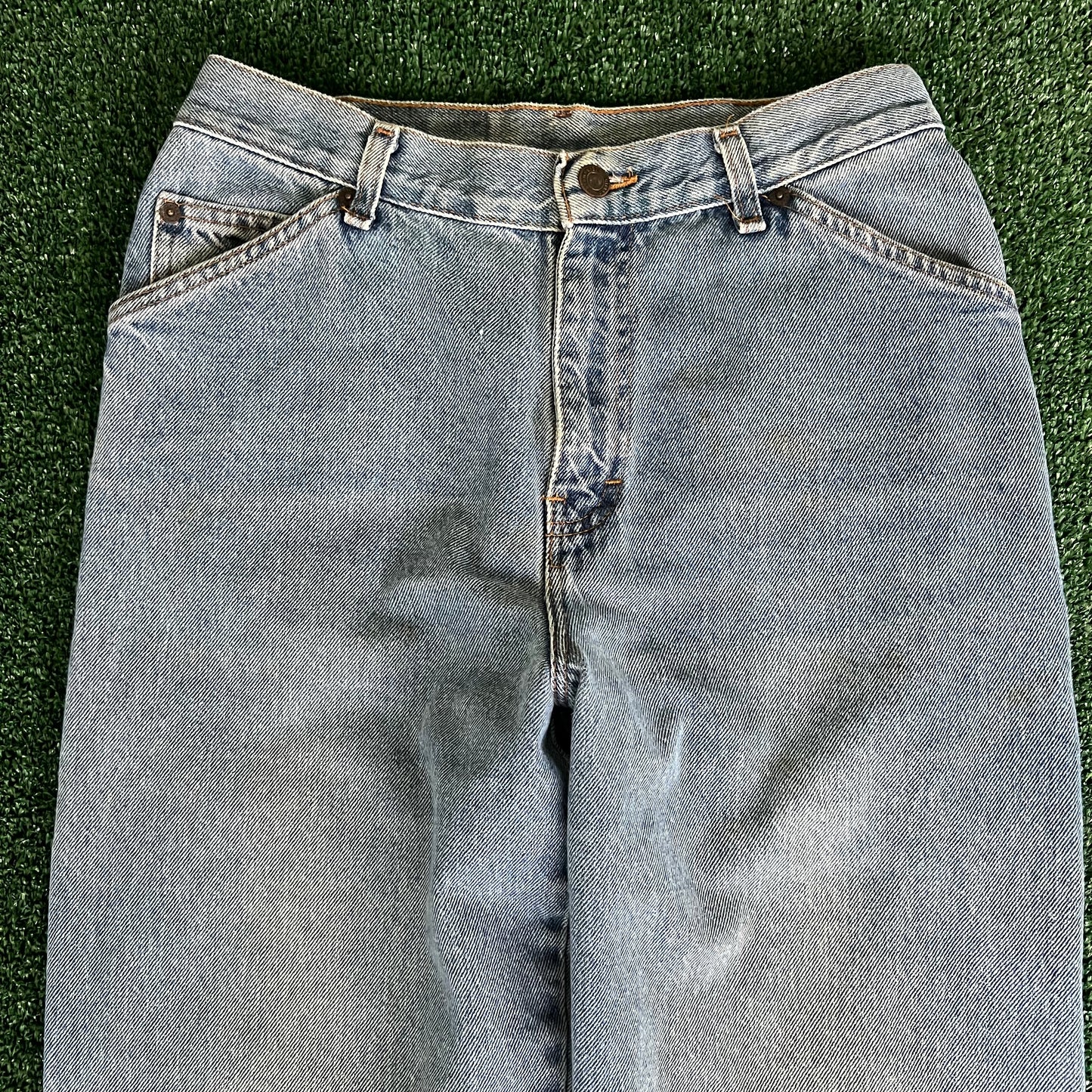 90s Gitano Baggy Straight Carpenter Light Wash Blue Jeans - 30x30 18" Openings