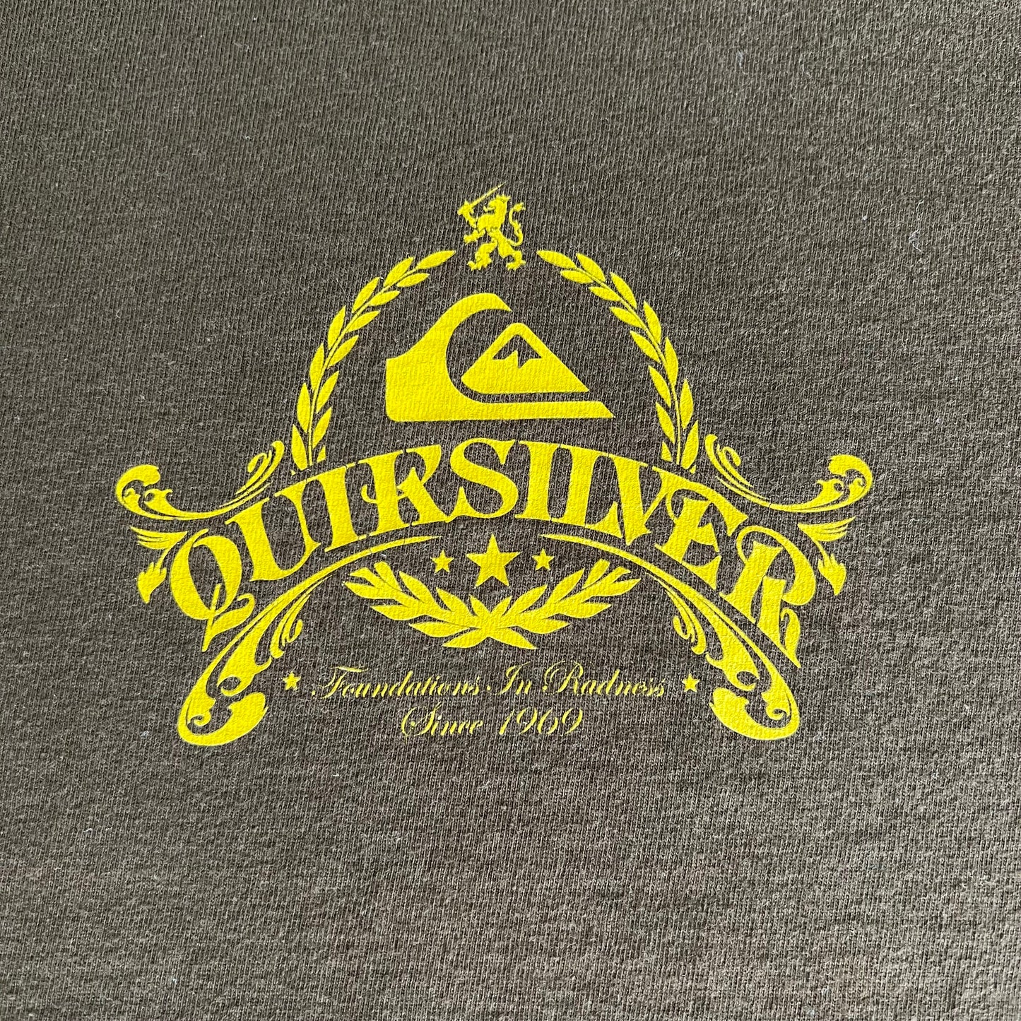 Y2K Quicksilver Surf Spellout Brown T-Shirt - XL