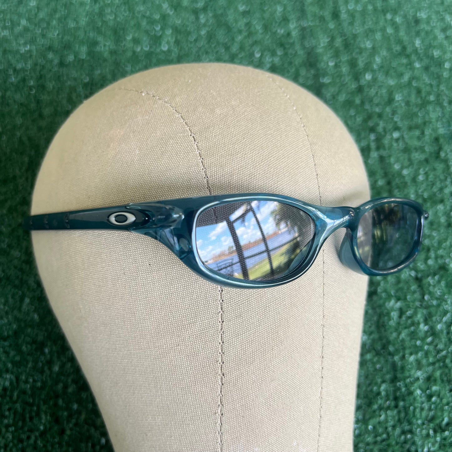 Vintage Y2K Oakley Four S Small Ice Blue Frame Light Blue Lens Blade 2 Wesley Snipes