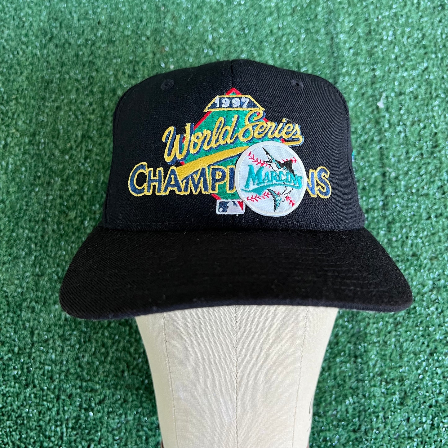 1997 New Era MLB Florida Marlins World Series Champions Black Snapback Hat