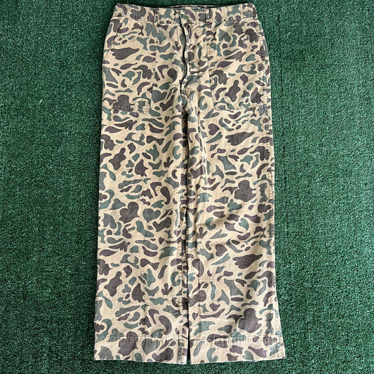 70s Hunting Duck Frogskin Camouflage Wide-Leg Baggy Pants - 34x28.5" 21" Opens